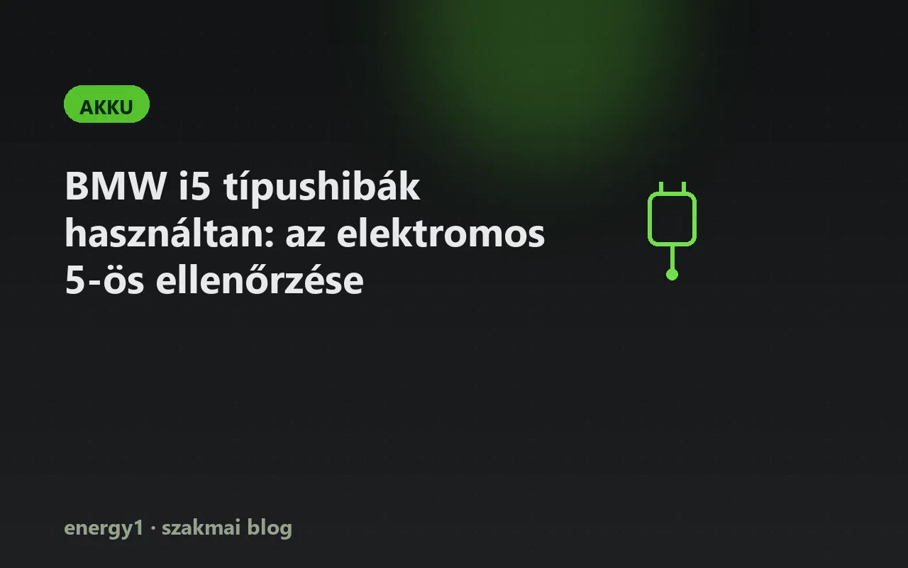 BMW i5 típushibák használtan: az elektromos 5-ös ellenőrzése - akku