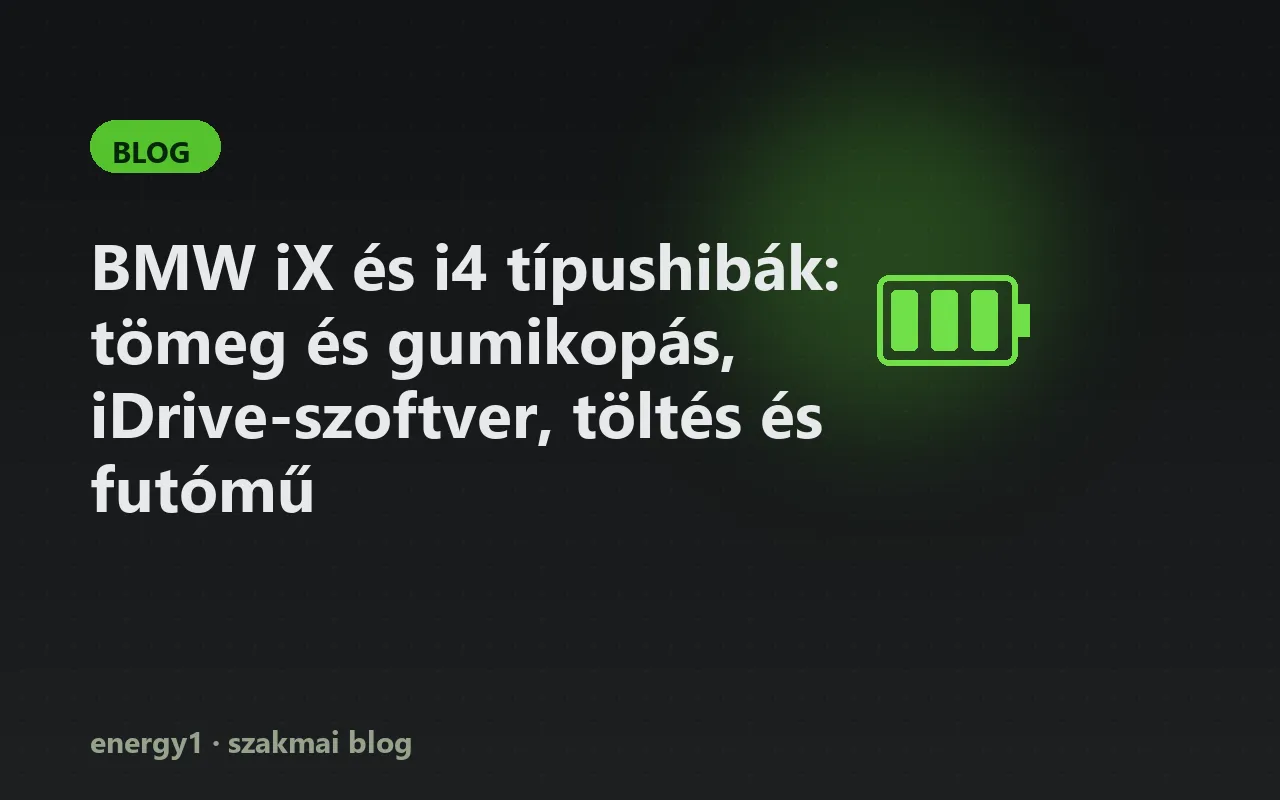 BMW iX és i4 típushibák: tömeg és gumikopás, iDrive-szoftver, töltés és futómű
