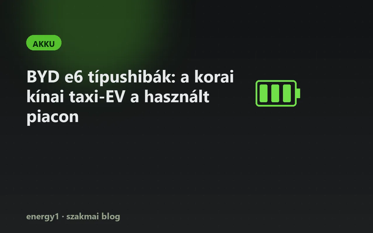BYD e6 típushibák: a korai kínai taxi-EV a használt piacon - akku