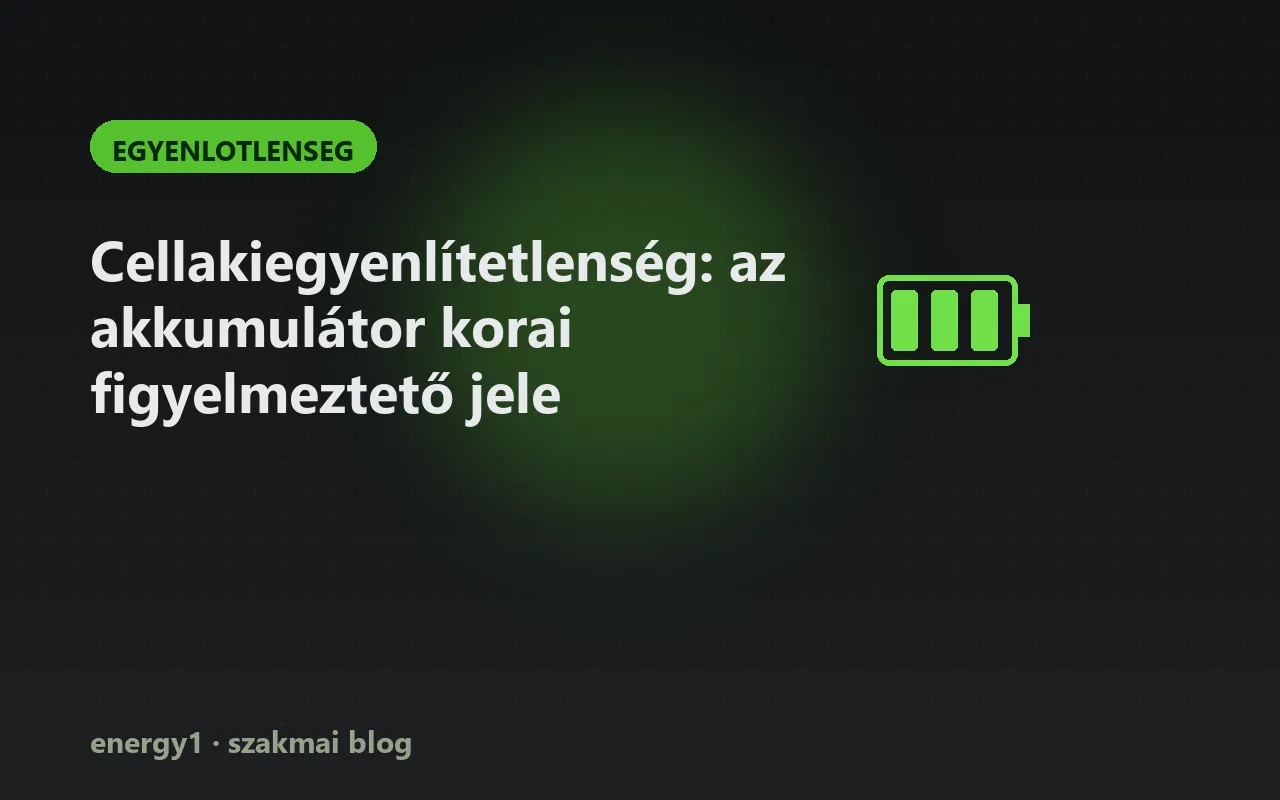 Cellakiegyenlítetlenség: az akkumulátor korai figyelmeztető jele - egyenlotlenseg