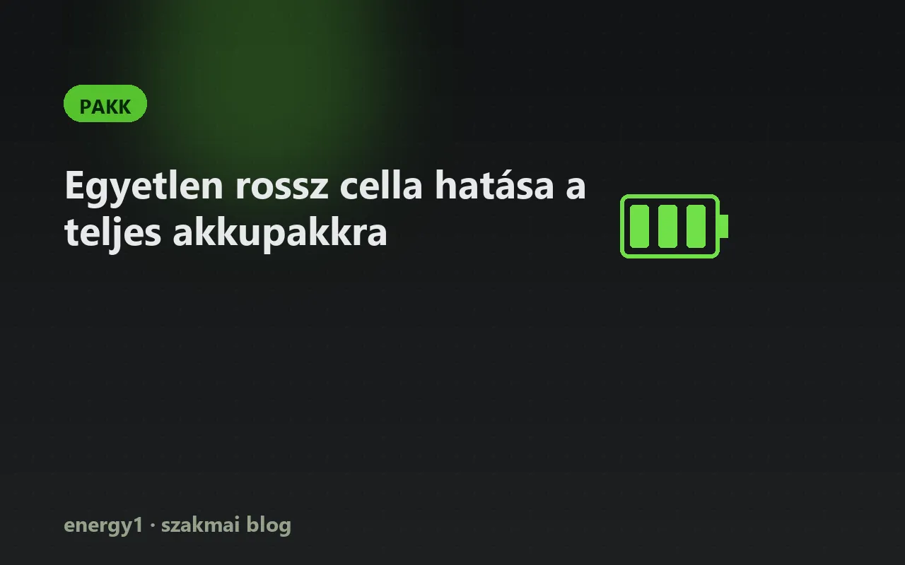 Egyetlen rossz cella hatása a teljes akkupakkra - pakk