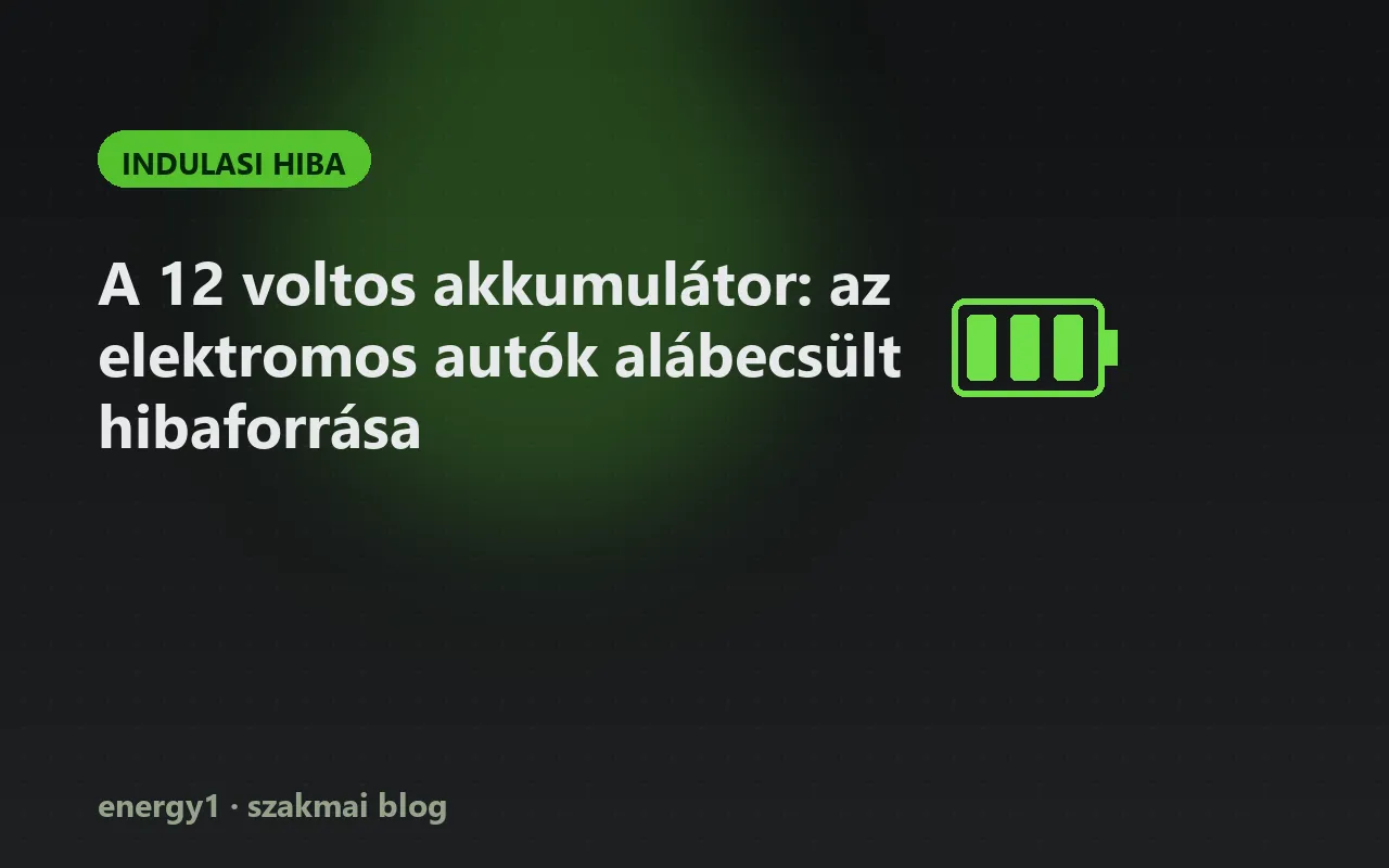 A 12 voltos akkumulátor: az elektromos autók alábecsült hibaforrása - indulasi hiba