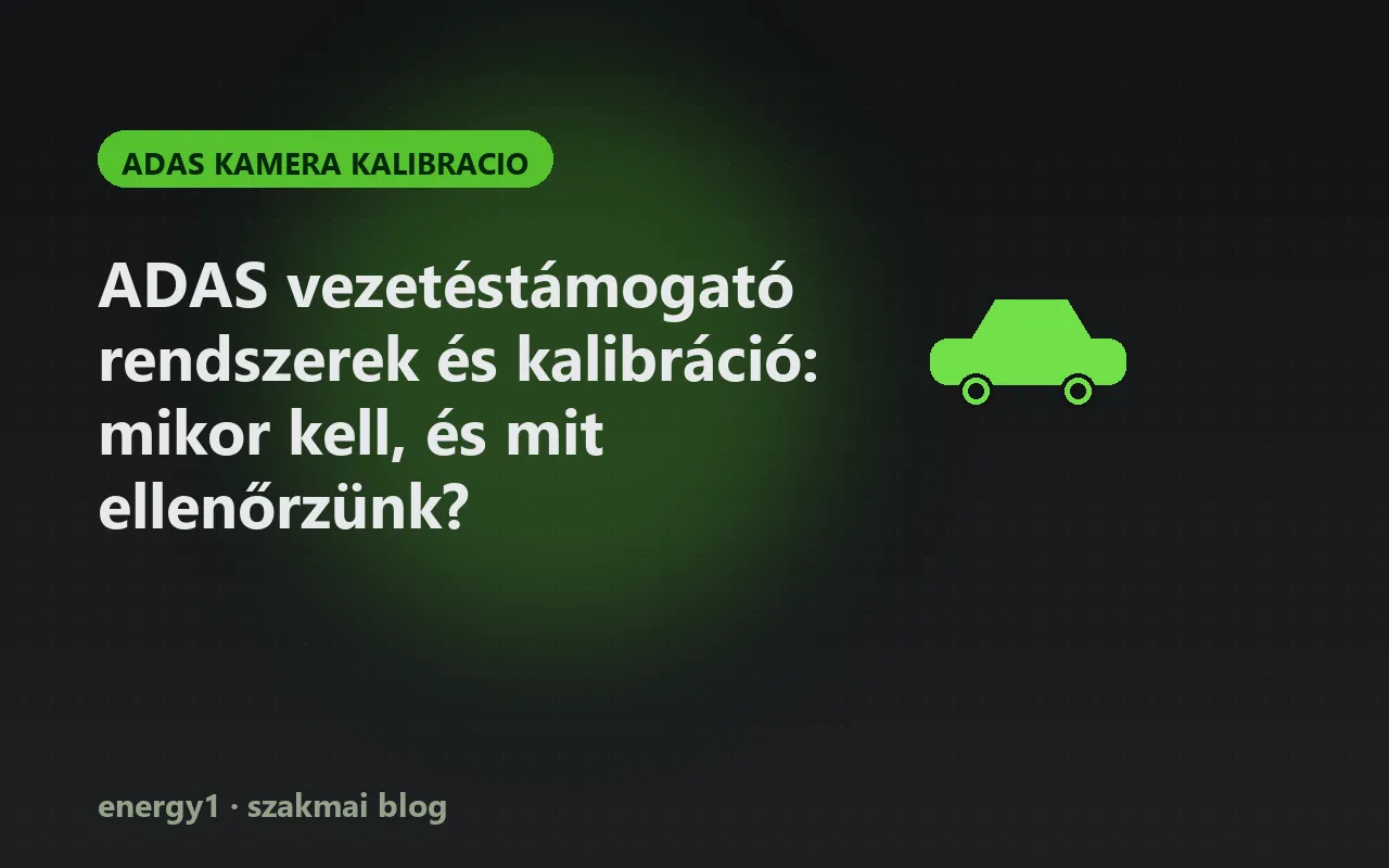 ADAS vezetéstámogató rendszerek és kalibráció: mikor kell, és mit ellenőrzünk? - adas kamera kalibracio