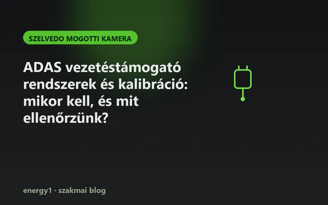 ADAS vezetéstámogató rendszerek és kalibráció: mikor kell, és mit ellenőrzünk? - szelvedo mogotti kamera