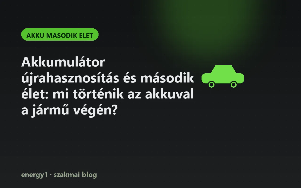 Akkumulátor újrahasznosítás és második élet: mi történik az akkuval a jármű végén? - akku masodik elet