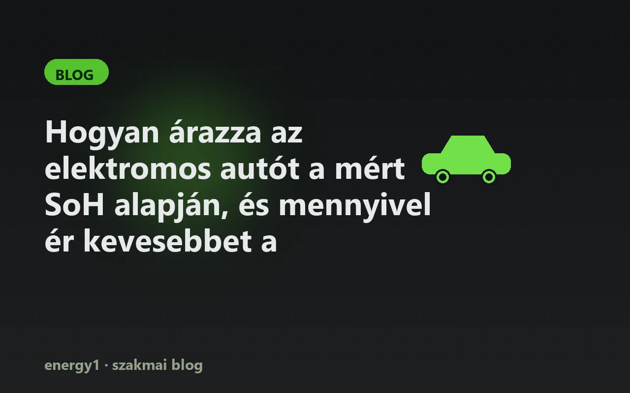 Hogyan árazza az elektromos autót a mért SoH alapján, és mennyivel ér kevesebbet a gyengébb akku?