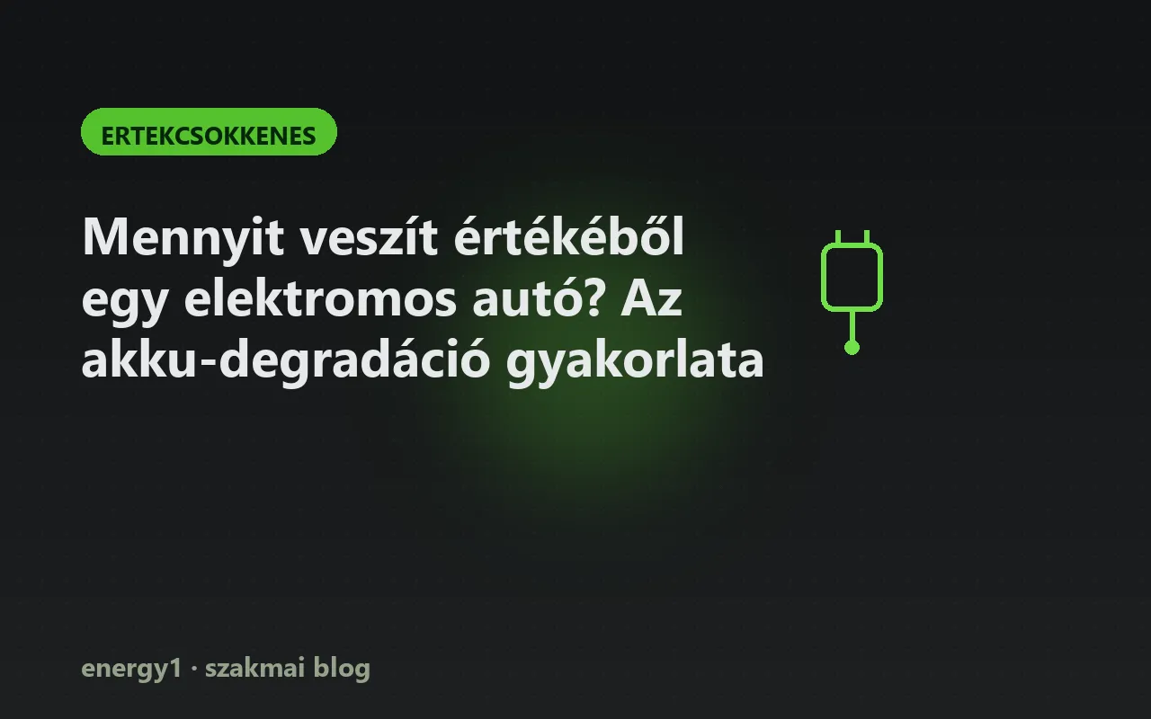 Mennyit veszít értékéből egy elektromos autó? Az akku-degradáció gyakorlata - ertekcsokkenes