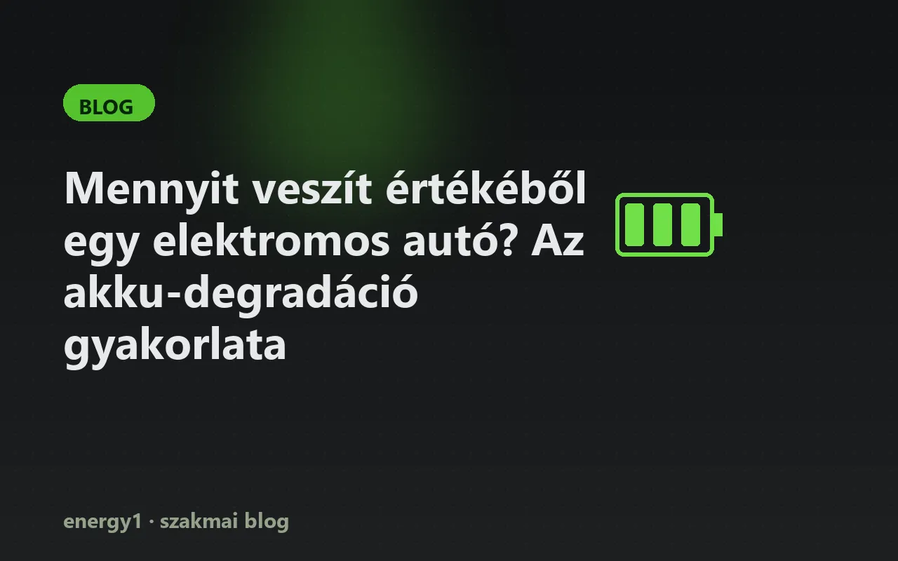 Mennyit veszít értékéből egy elektromos autó? Az akku-degradáció gyakorlata