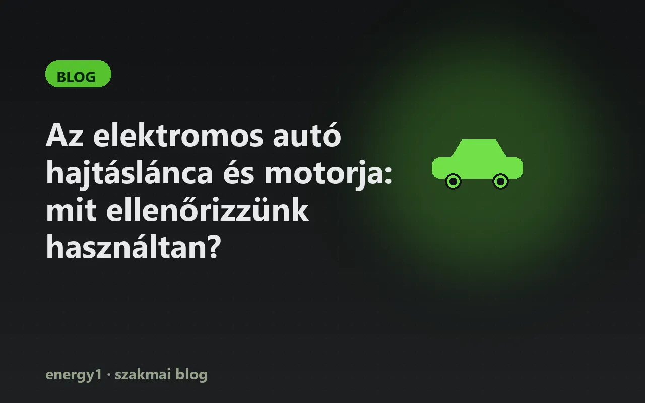 Az elektromos autó hajtáslánca és motorja: mit ellenőrizzünk használtan?