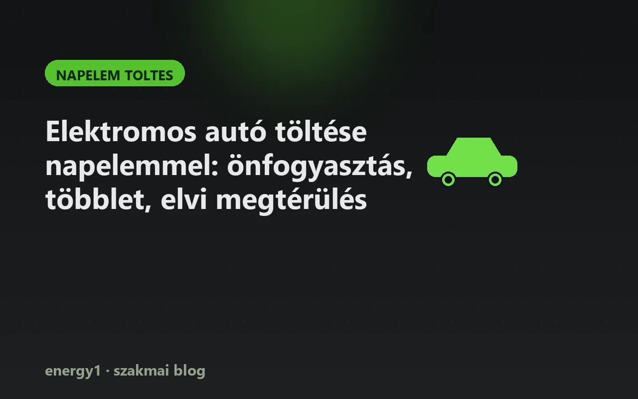 Elektromos autó töltése napelemmel: önfogyasztás, többlet, elvi megtérülés - napelem toltes