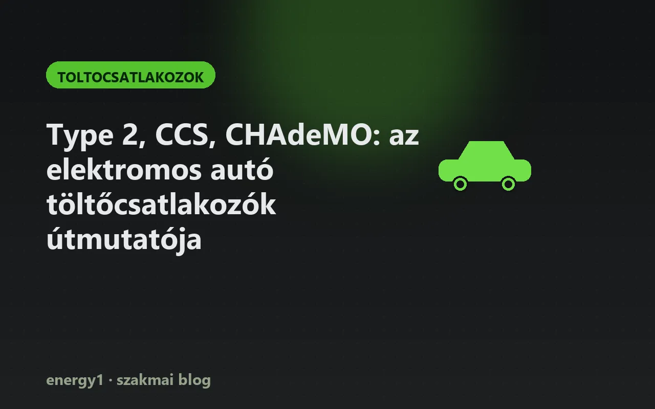 Type 2, CCS, CHAdeMO: az elektromos autó töltőcsatlakozók útmutatója - toltocsatlakozok