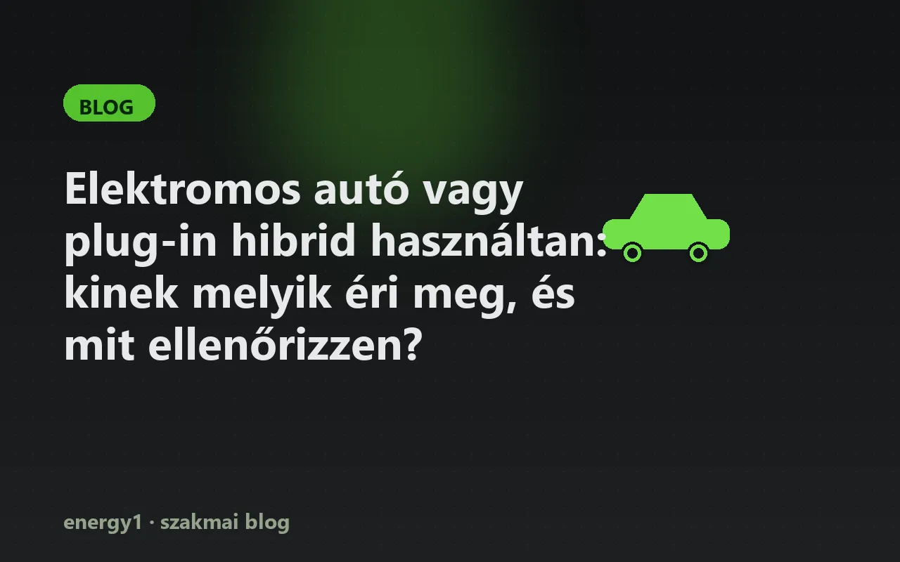 Elektromos autó vagy plug-in hibrid használtan: kinek melyik éri meg, és mit ellenőrizzen?