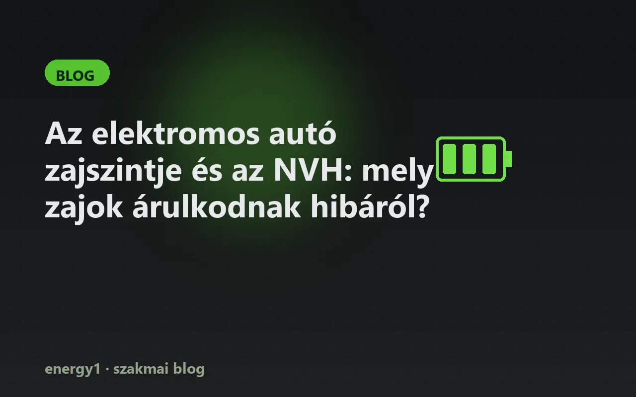 Az elektromos autó zajszintje és az NVH: mely zajok árulkodnak hibáról?