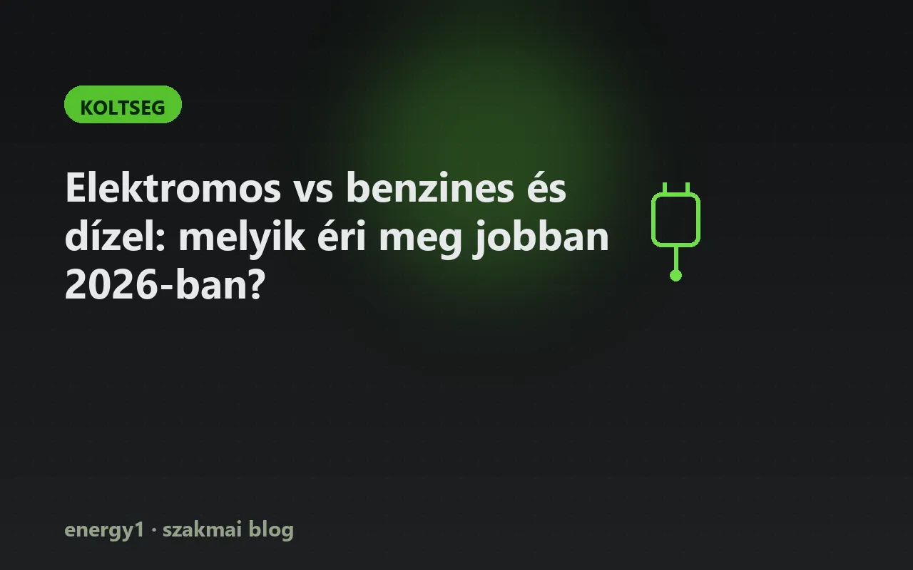 Elektromos vs benzines és dízel: melyik éri meg jobban 2026-ban? - koltseg