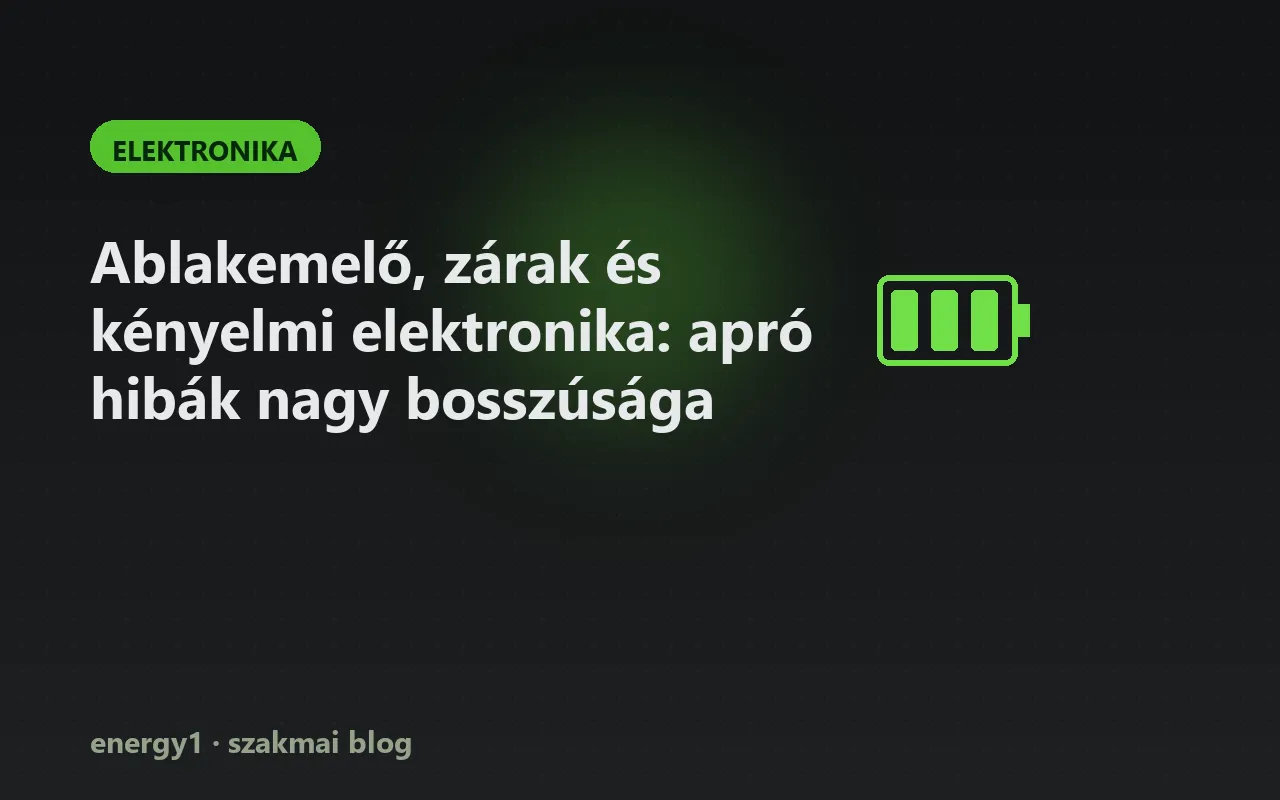Ablakemelő, zárak és kényelmi elektronika: apró hibák nagy bosszúsága - elektronika