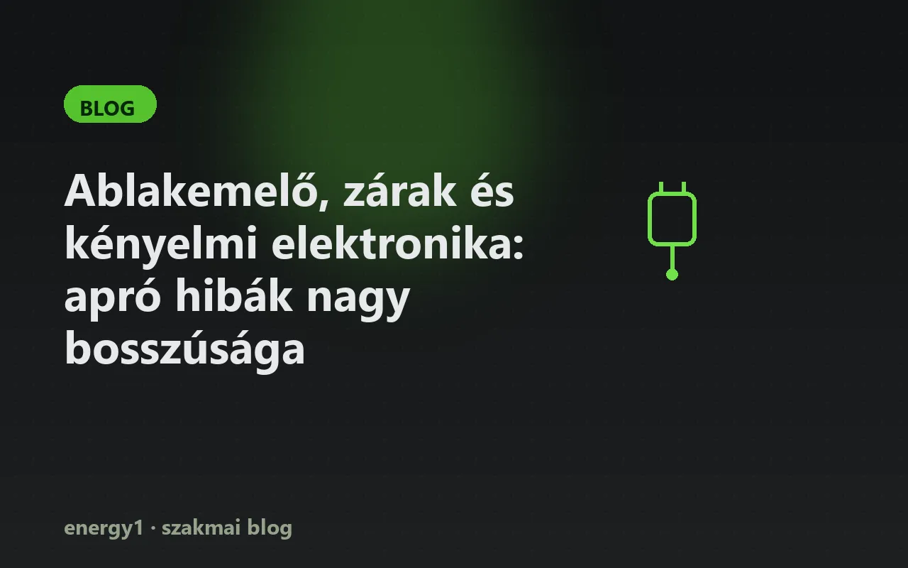 Ablakemelő, zárak és kényelmi elektronika: apró hibák nagy bosszúsága