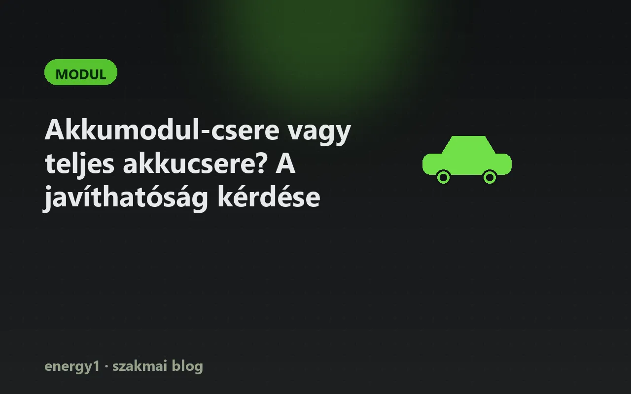 Akkumodul-csere vagy teljes akkucsere? A javíthatóság kérdése - modul