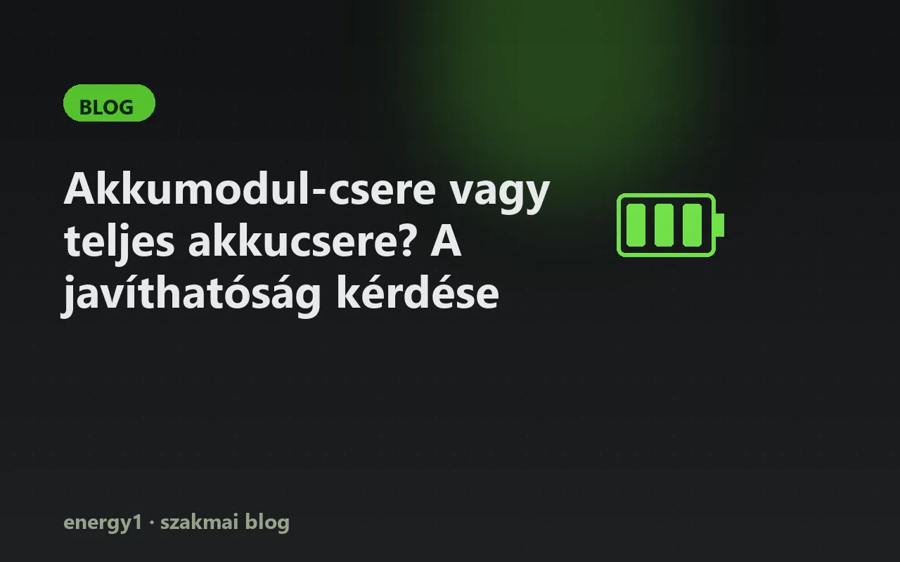 Akkumodul-csere vagy teljes akkucsere? A javíthatóság kérdése