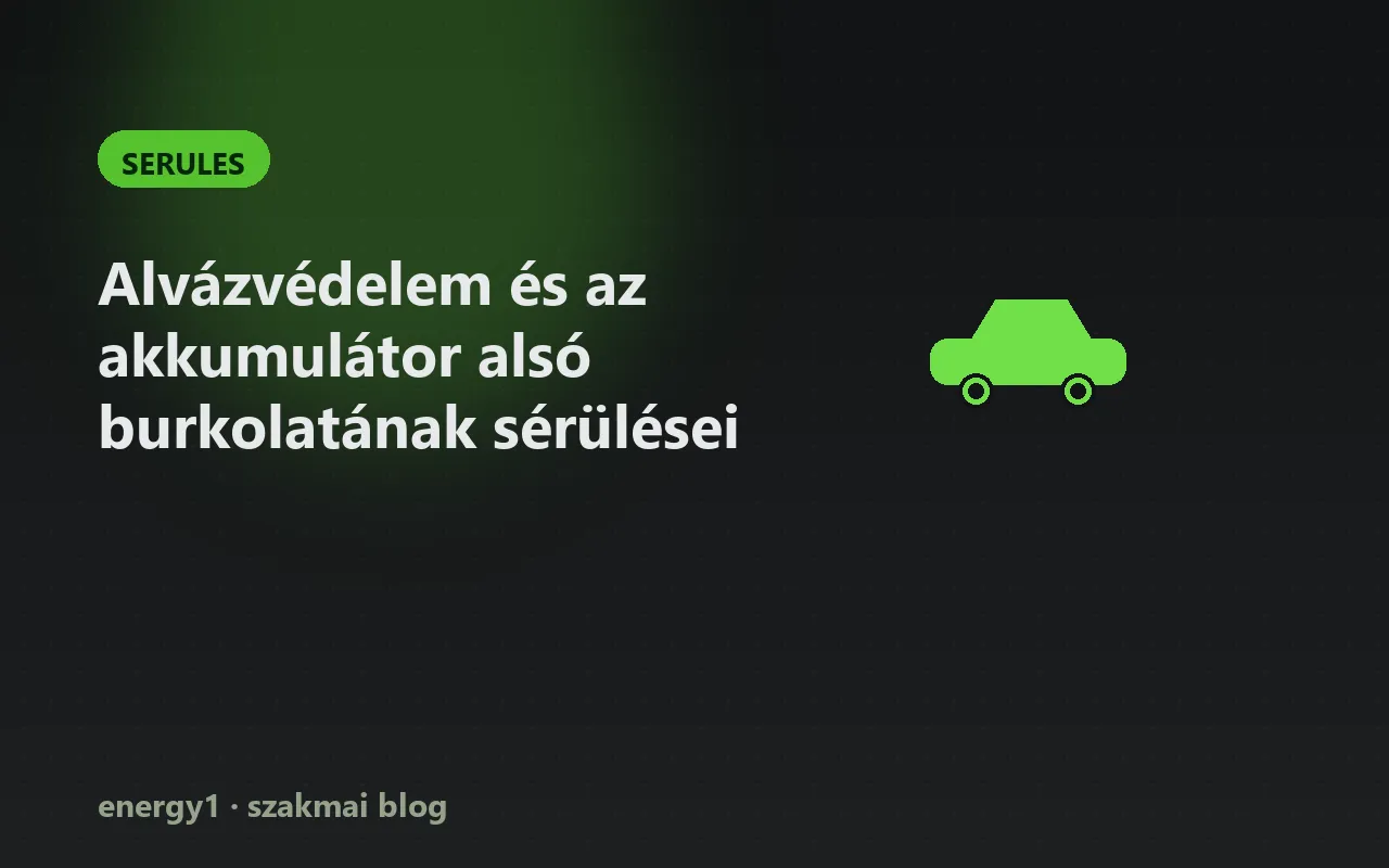 Alvázvédelem és az akkumulátor alsó burkolatának sérülései - serules