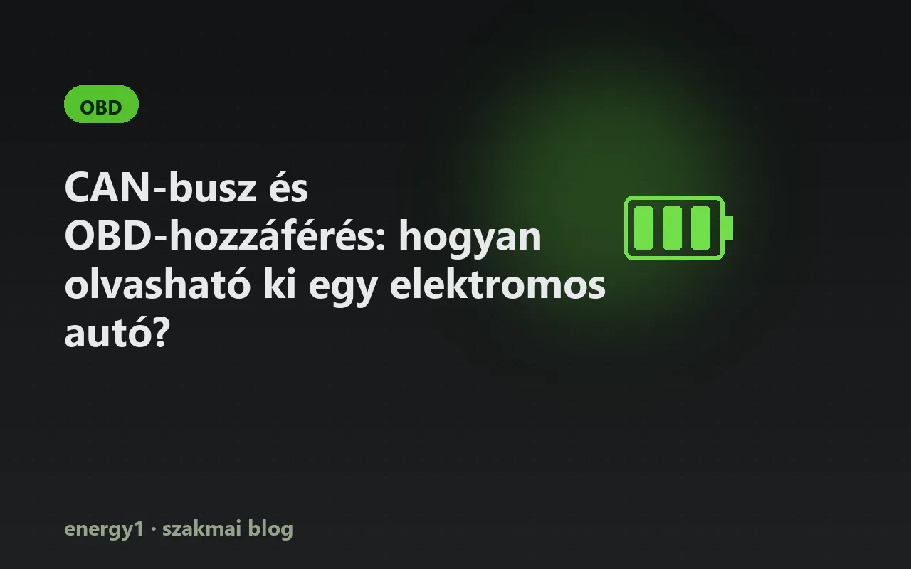 CAN-busz és OBD-hozzáférés: hogyan olvasható ki egy elektromos autó? - obd