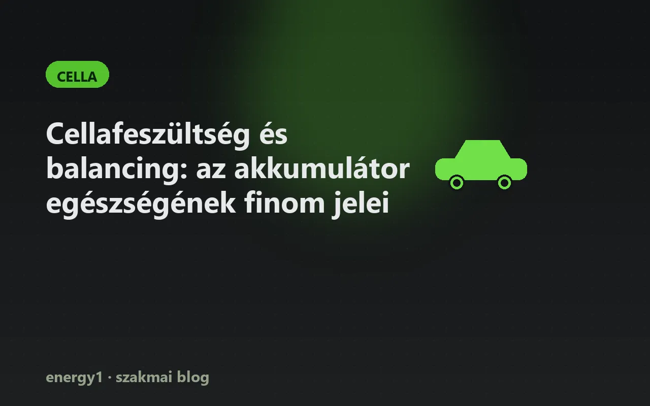 Cellafeszültség és balancing: az akkumulátor egészségének finom jelei - cella