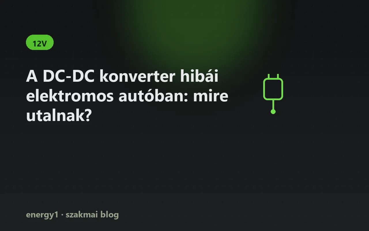 A DC-DC konverter hibái elektromos autóban: mire utalnak? - 12v