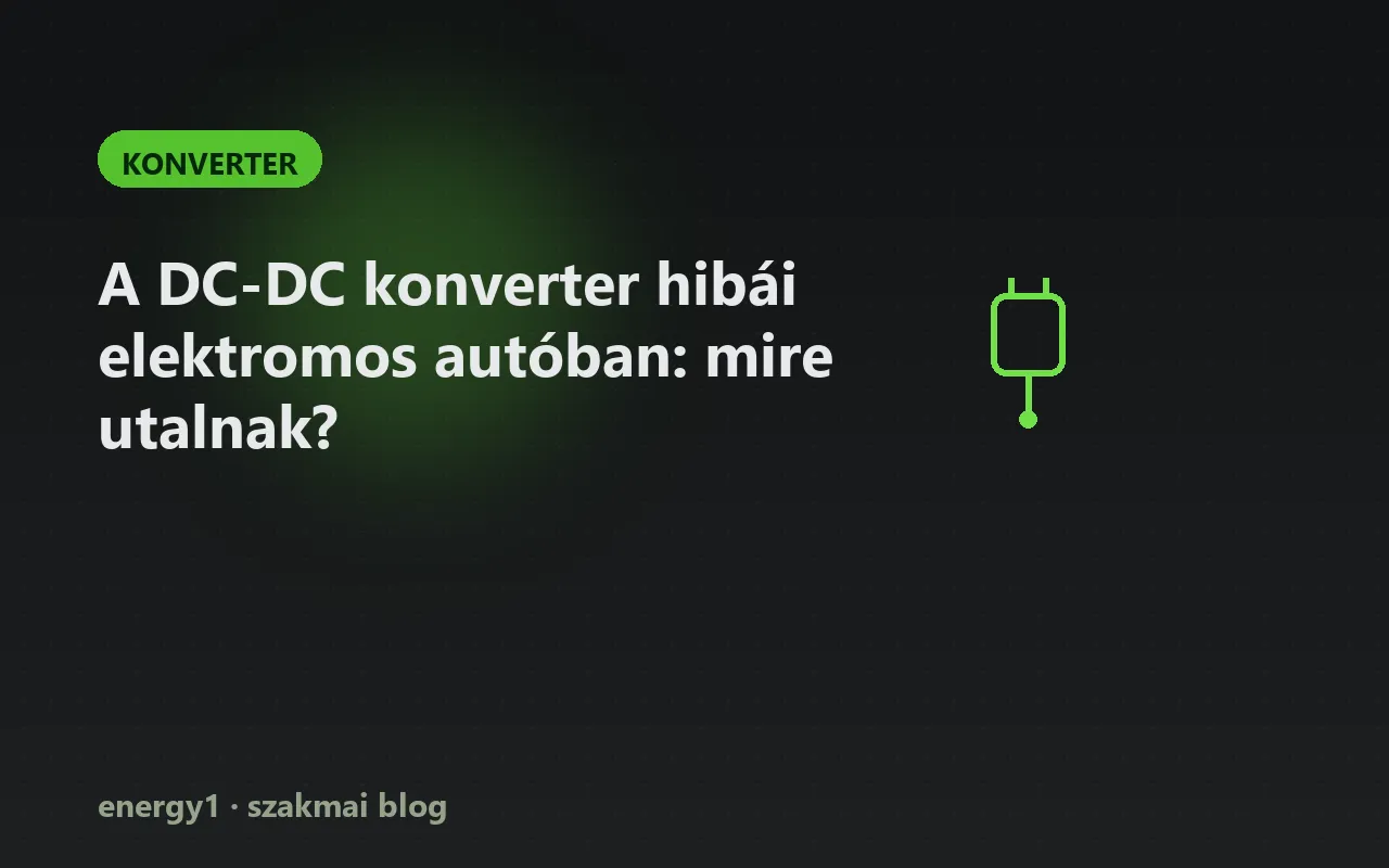 A DC-DC konverter hibái elektromos autóban: mire utalnak? - konverter