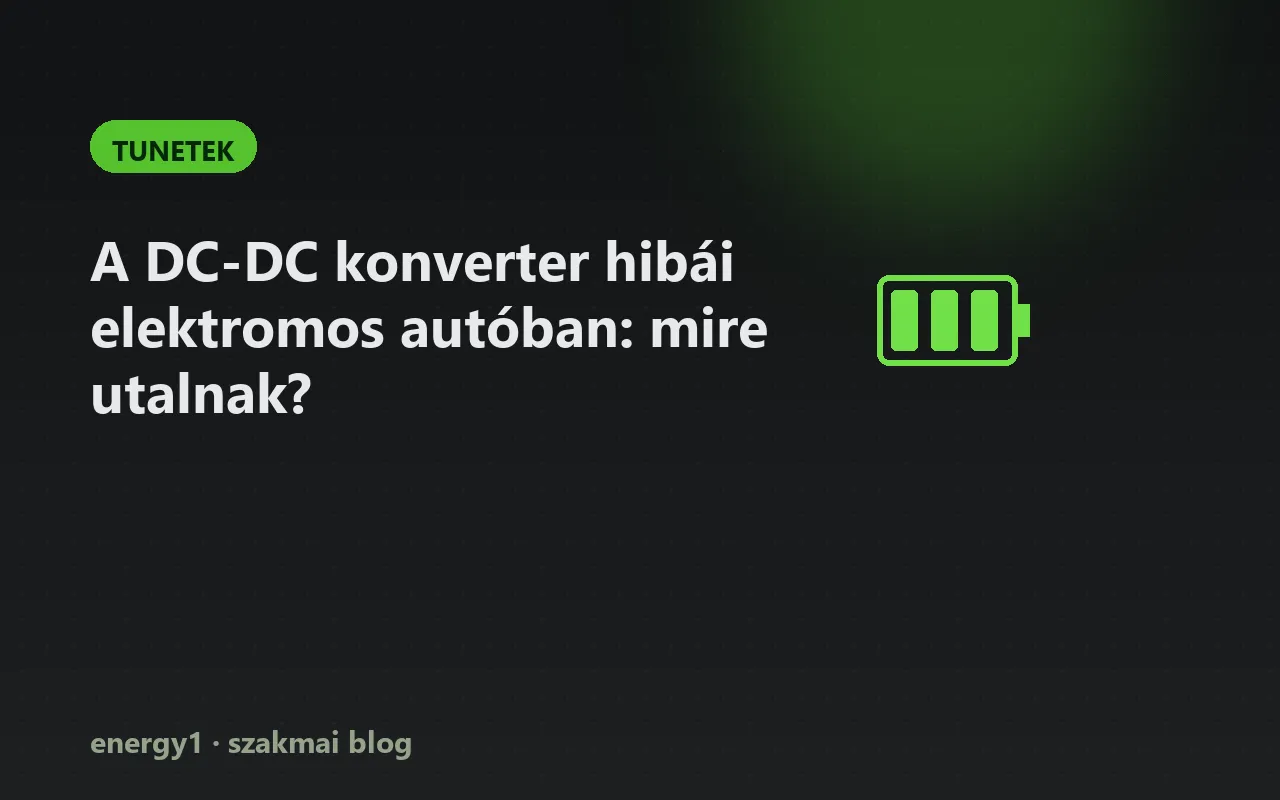 A DC-DC konverter hibái elektromos autóban: mire utalnak? - tunetek