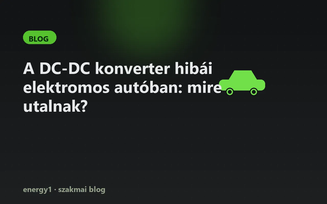 A DC-DC konverter hibái elektromos autóban: mire utalnak?
