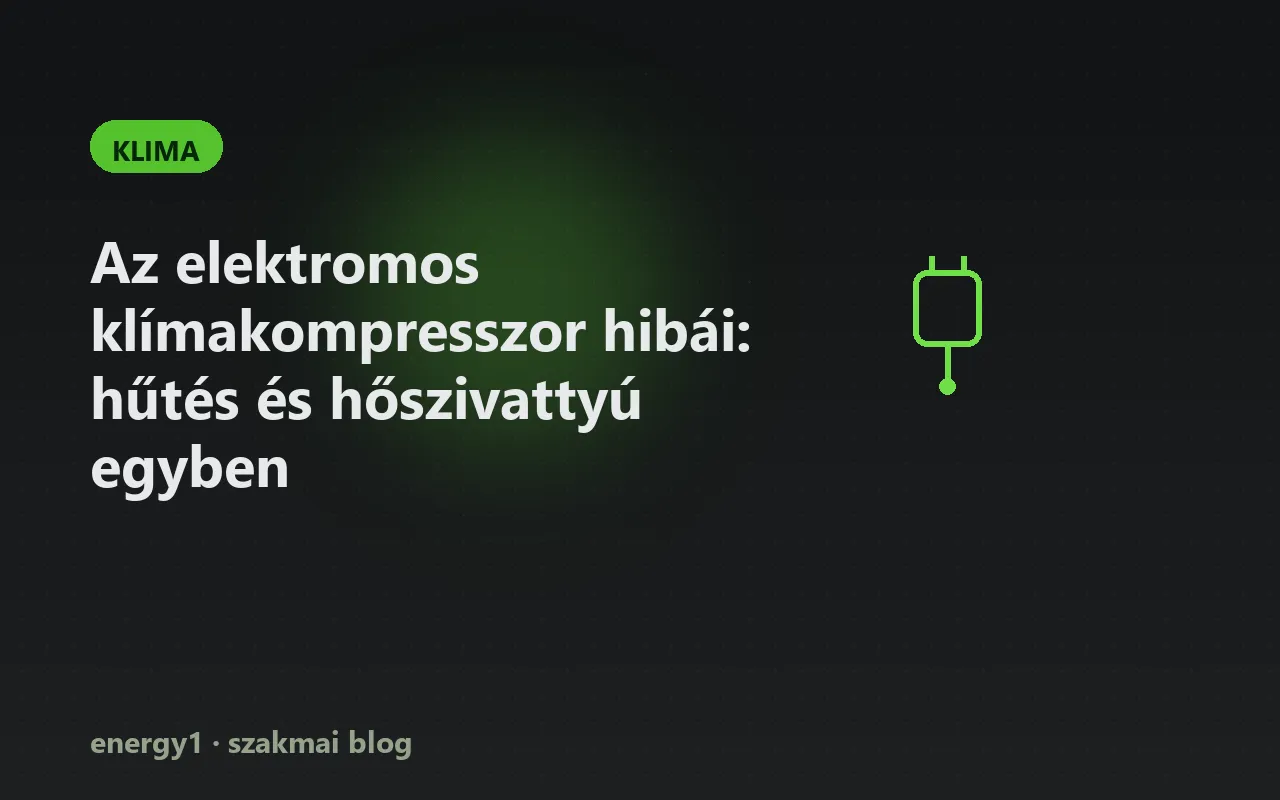 Az elektromos klímakompresszor hibái: hűtés és hőszivattyú egyben - klima
