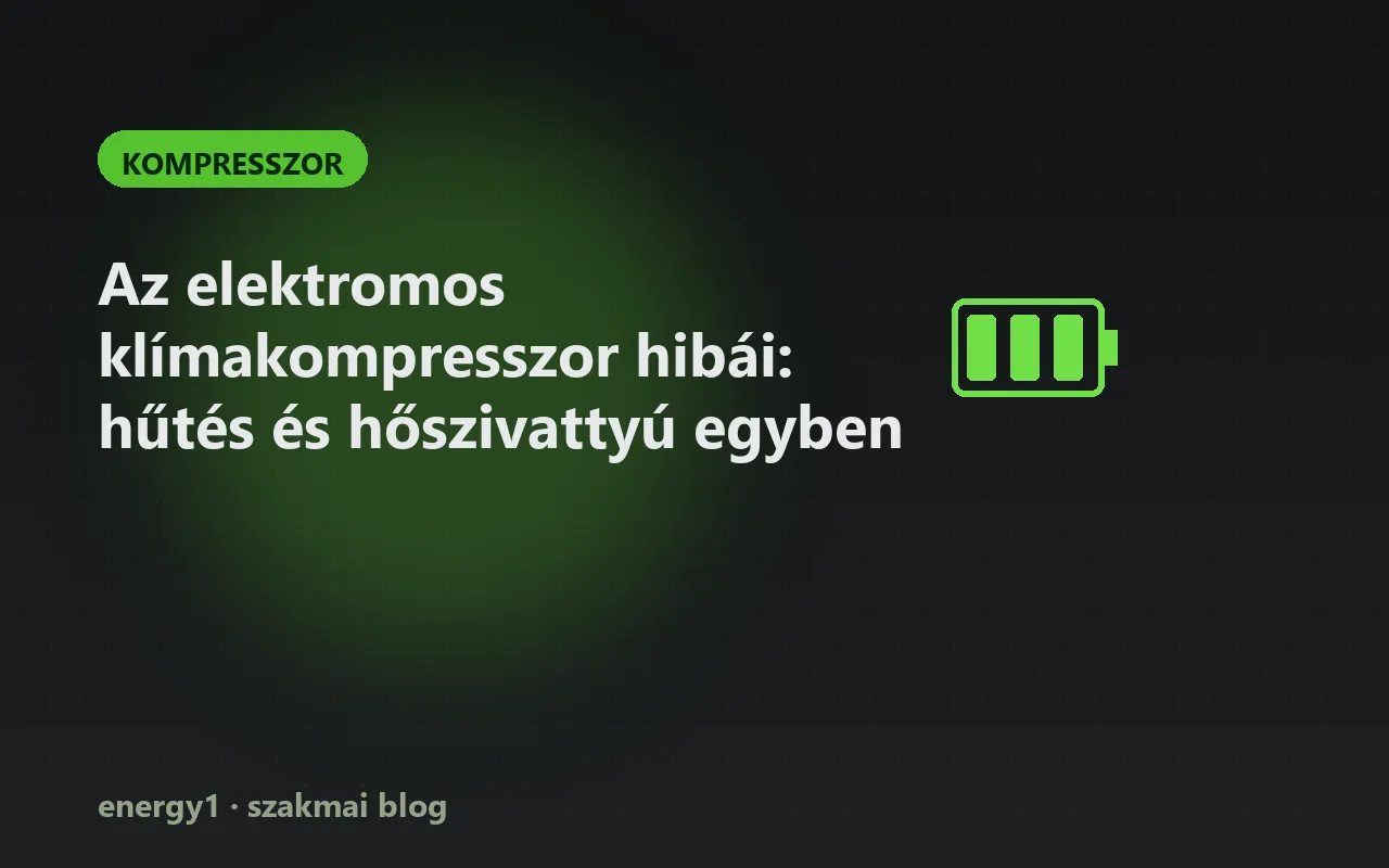 Az elektromos klímakompresszor hibái: hűtés és hőszivattyú egyben - kompresszor