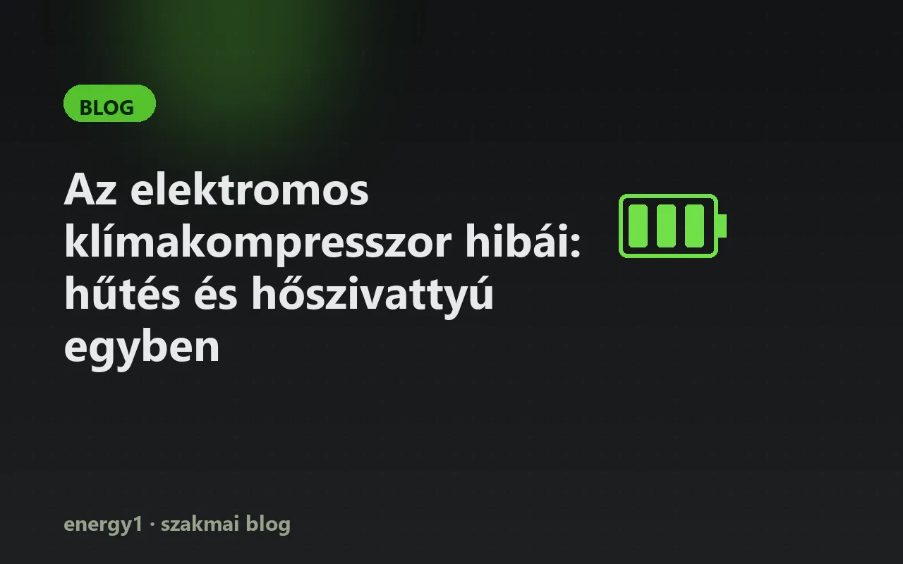 Az elektromos klímakompresszor hibái: hűtés és hőszivattyú egyben