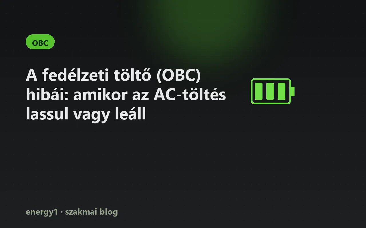 A fedélzeti töltő (OBC) hibái: amikor az AC-töltés lassul vagy leáll - obc