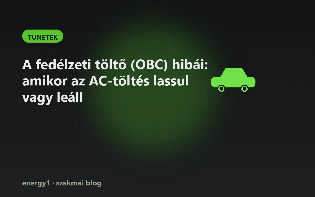 A fedélzeti töltő (OBC) hibái: amikor az AC-töltés lassul vagy leáll - tunetek