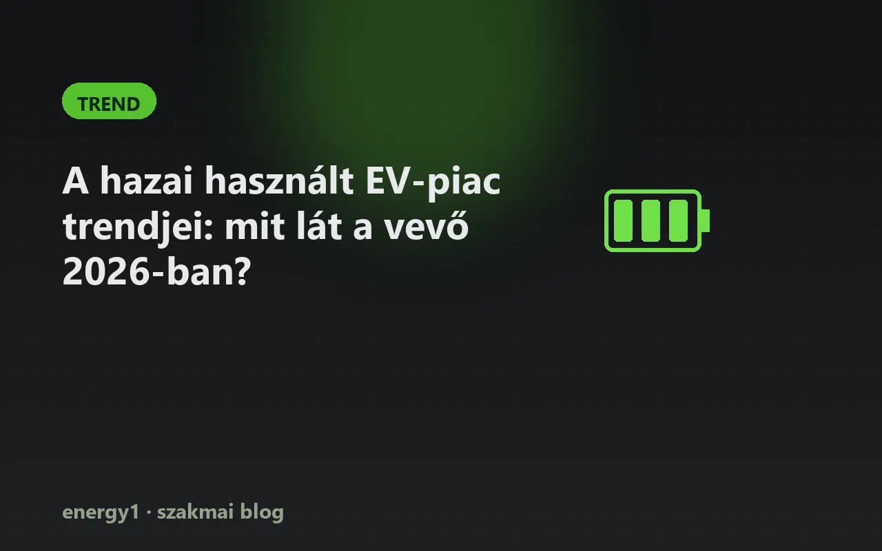 A hazai használt EV-piac trendjei: mit lát a vevő 2026-ban? - trend