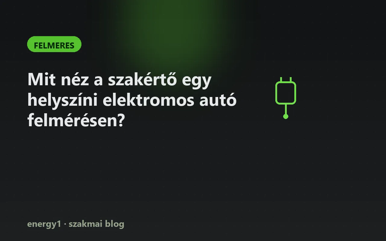Mit néz a szakértő egy helyszíni elektromos autó felmérésen? - felmeres
