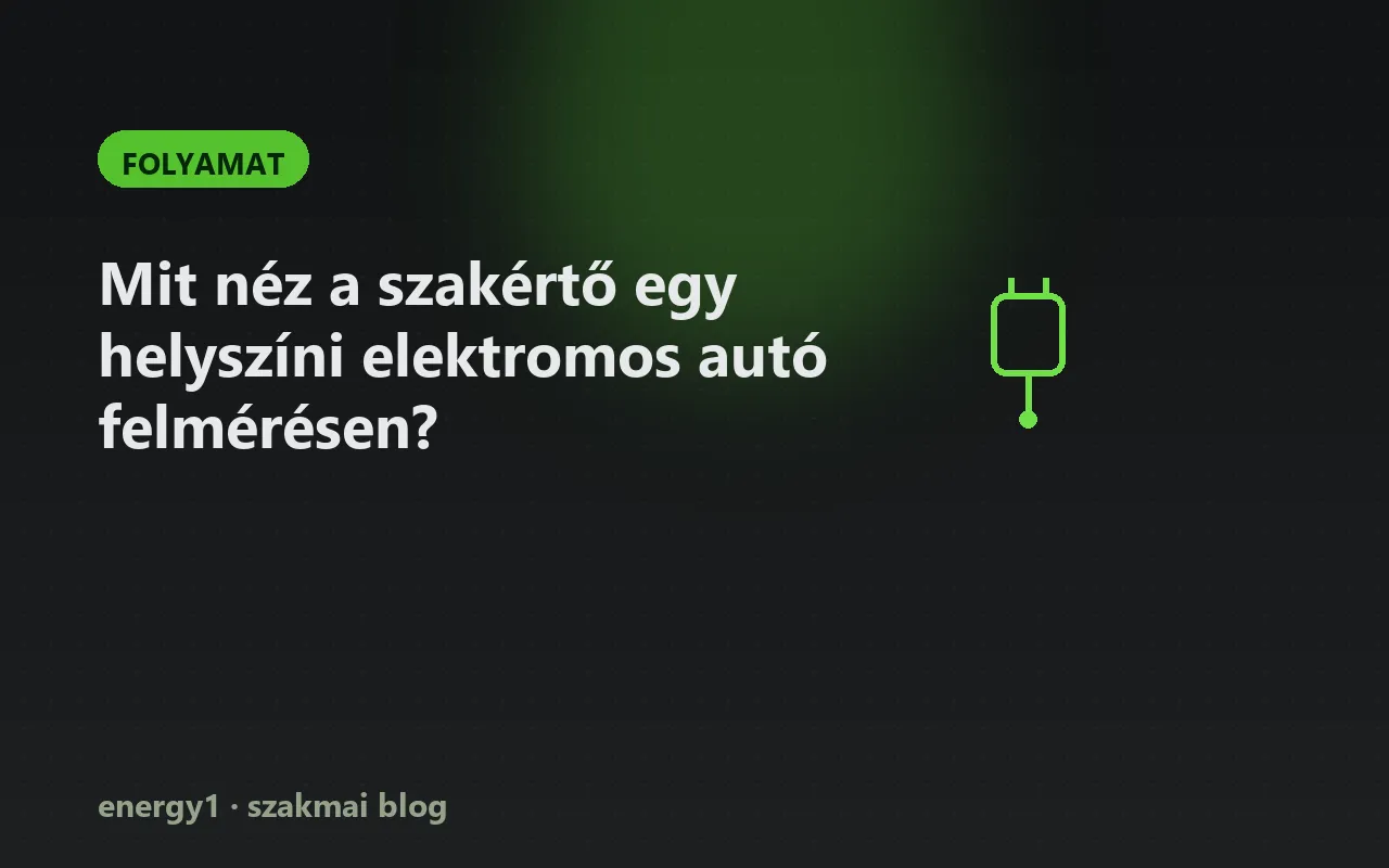 Mit néz a szakértő egy helyszíni elektromos autó felmérésen? - folyamat