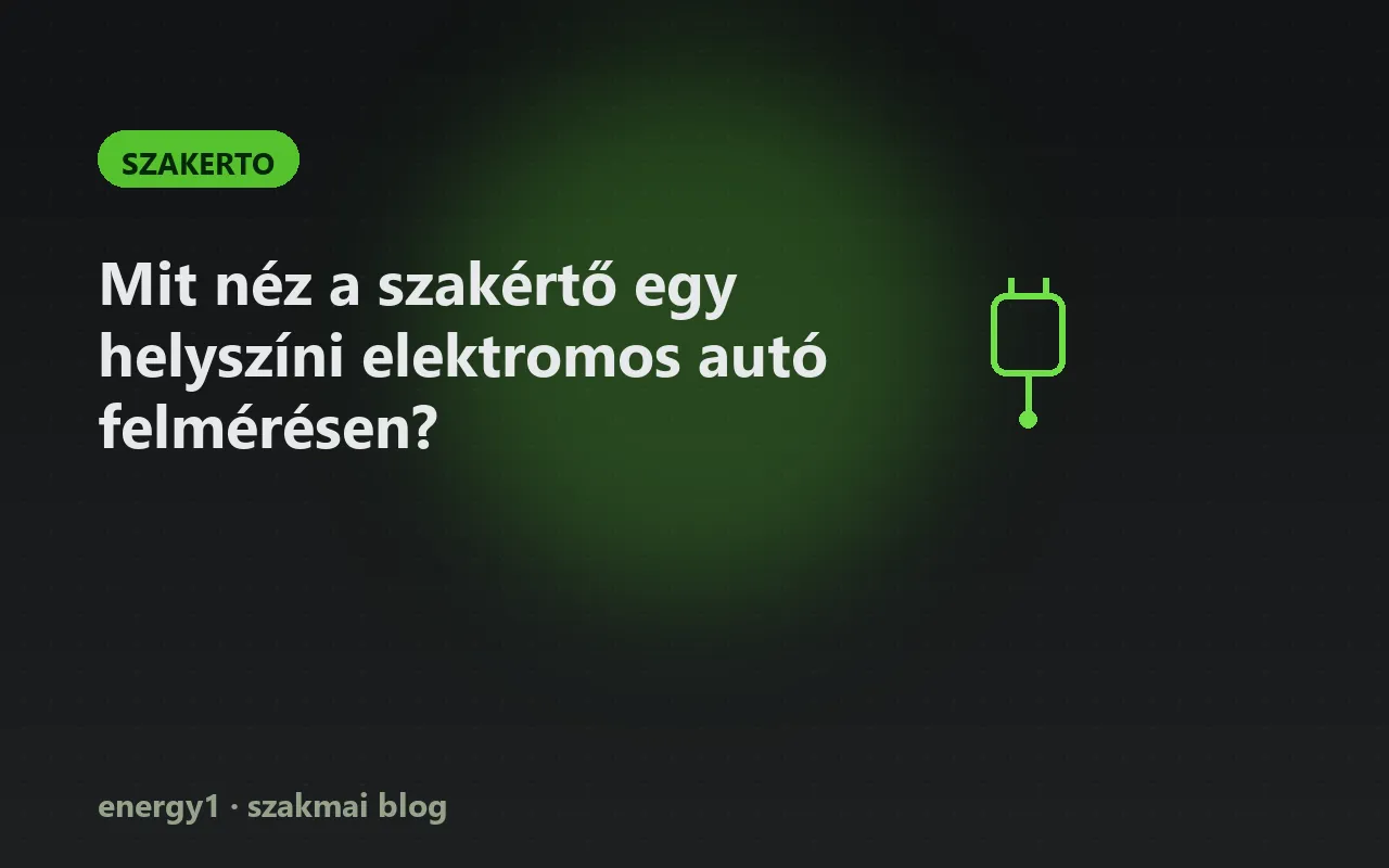 Mit néz a szakértő egy helyszíni elektromos autó felmérésen? - szakerto