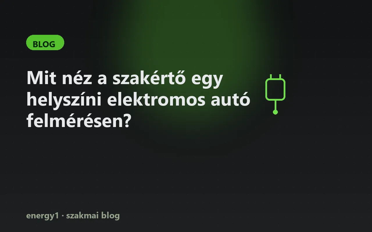 Mit néz a szakértő egy helyszíni elektromos autó felmérésen?