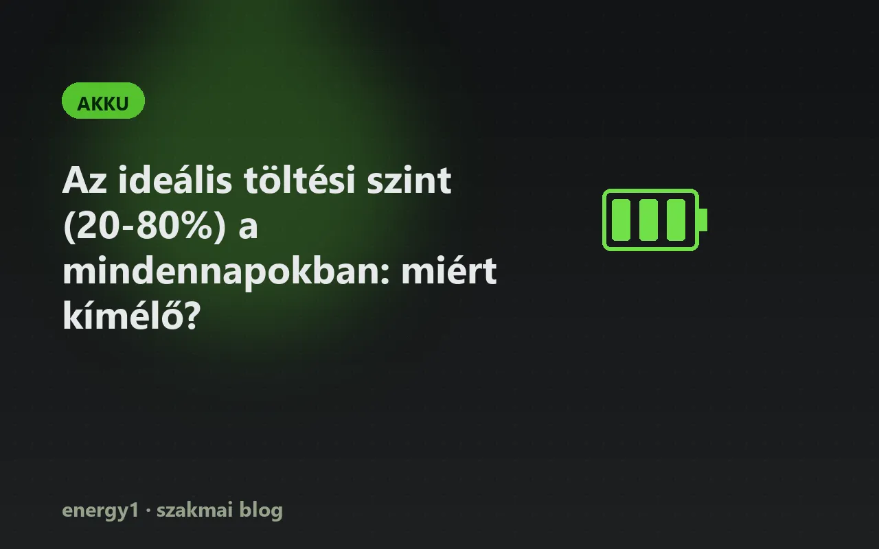 Az ideális töltési szint (20-80%) a mindennapokban: miért kímélő? - akku