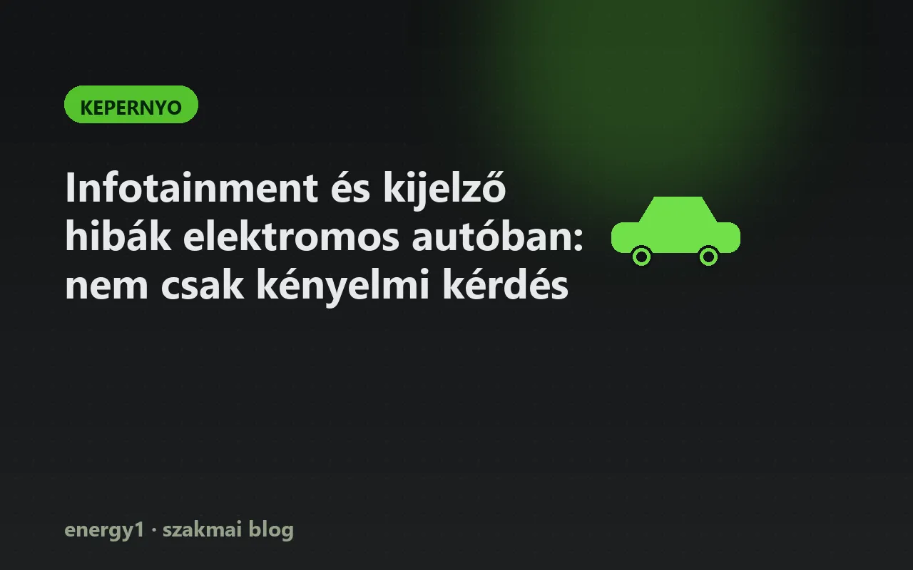 Infotainment és kijelző hibák elektromos autóban: nem csak kényelmi kérdés - kepernyo