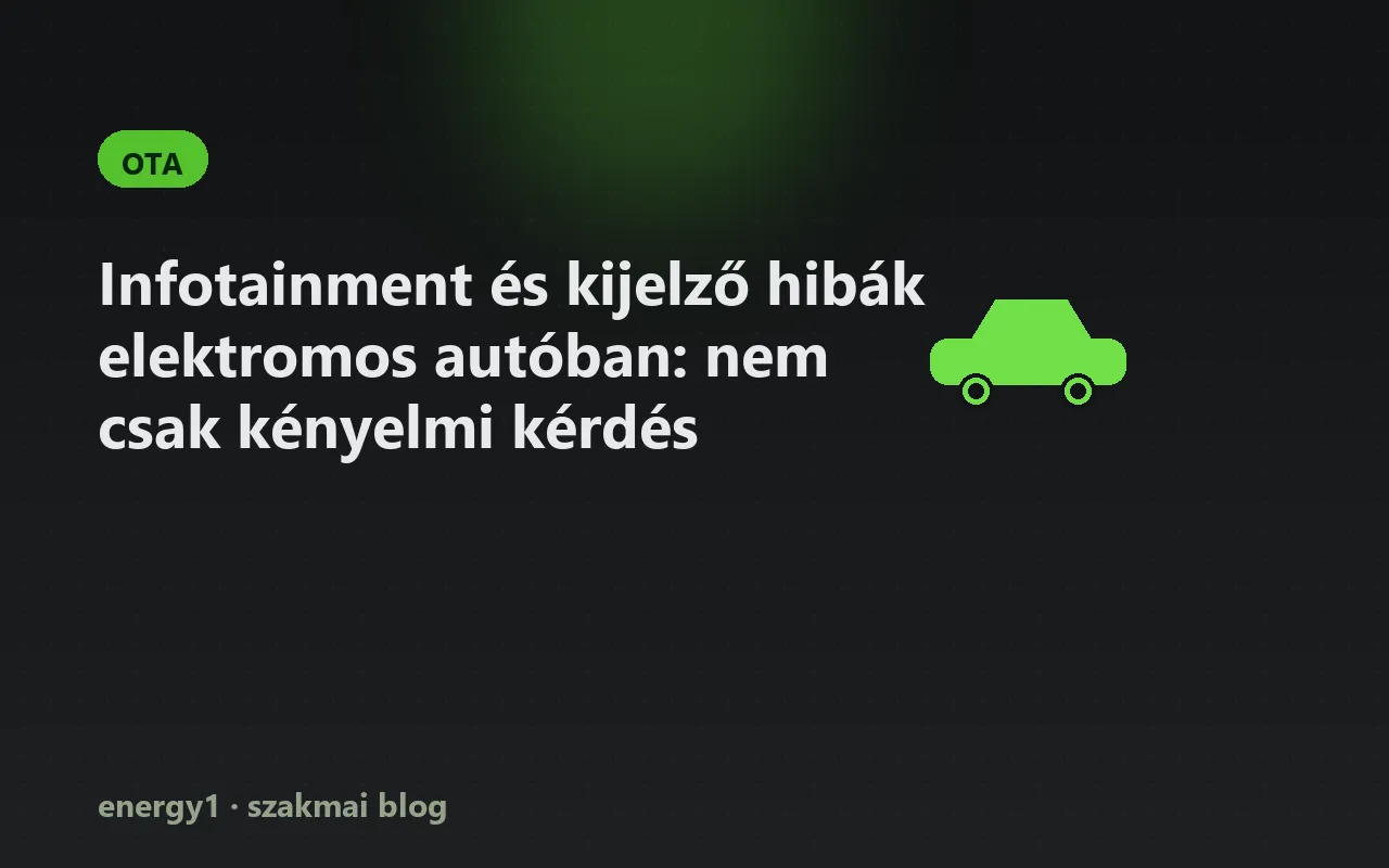Infotainment és kijelző hibák elektromos autóban: nem csak kényelmi kérdés - ota