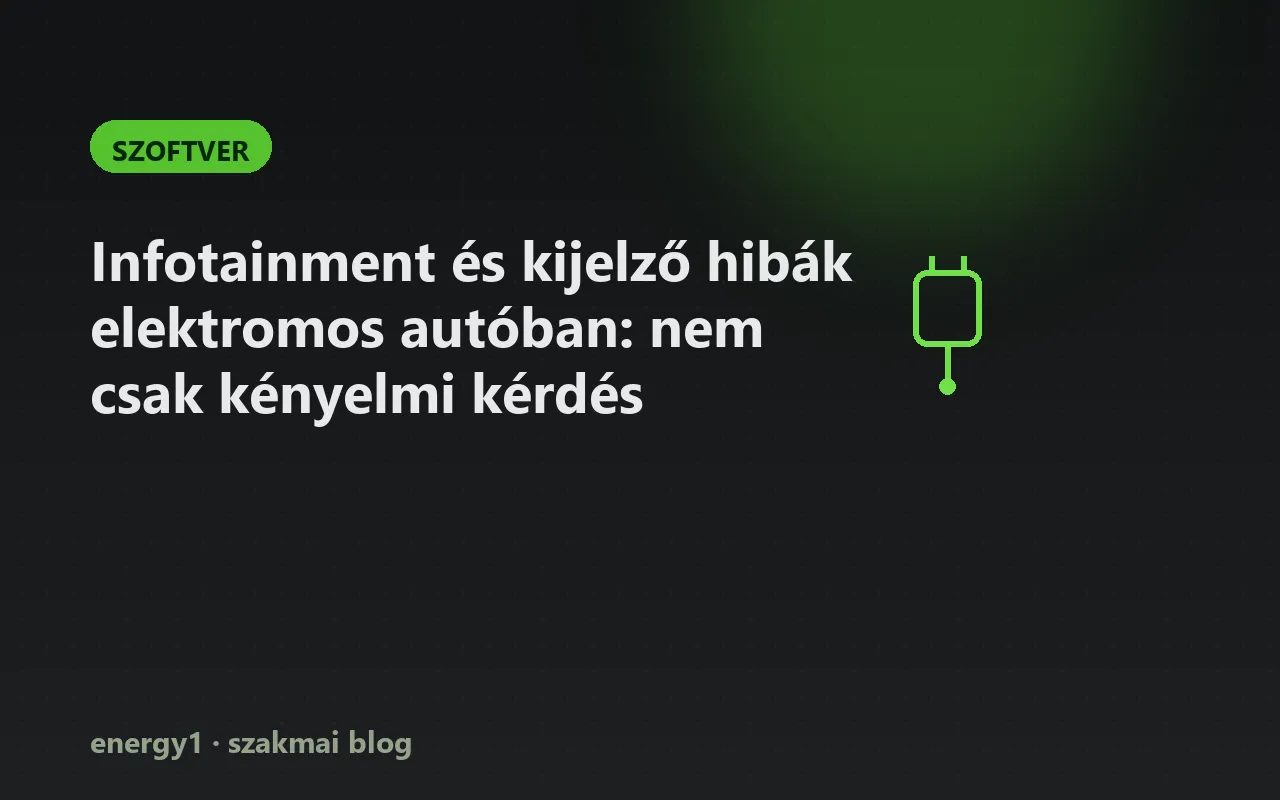 Infotainment és kijelző hibák elektromos autóban: nem csak kényelmi kérdés - szoftver