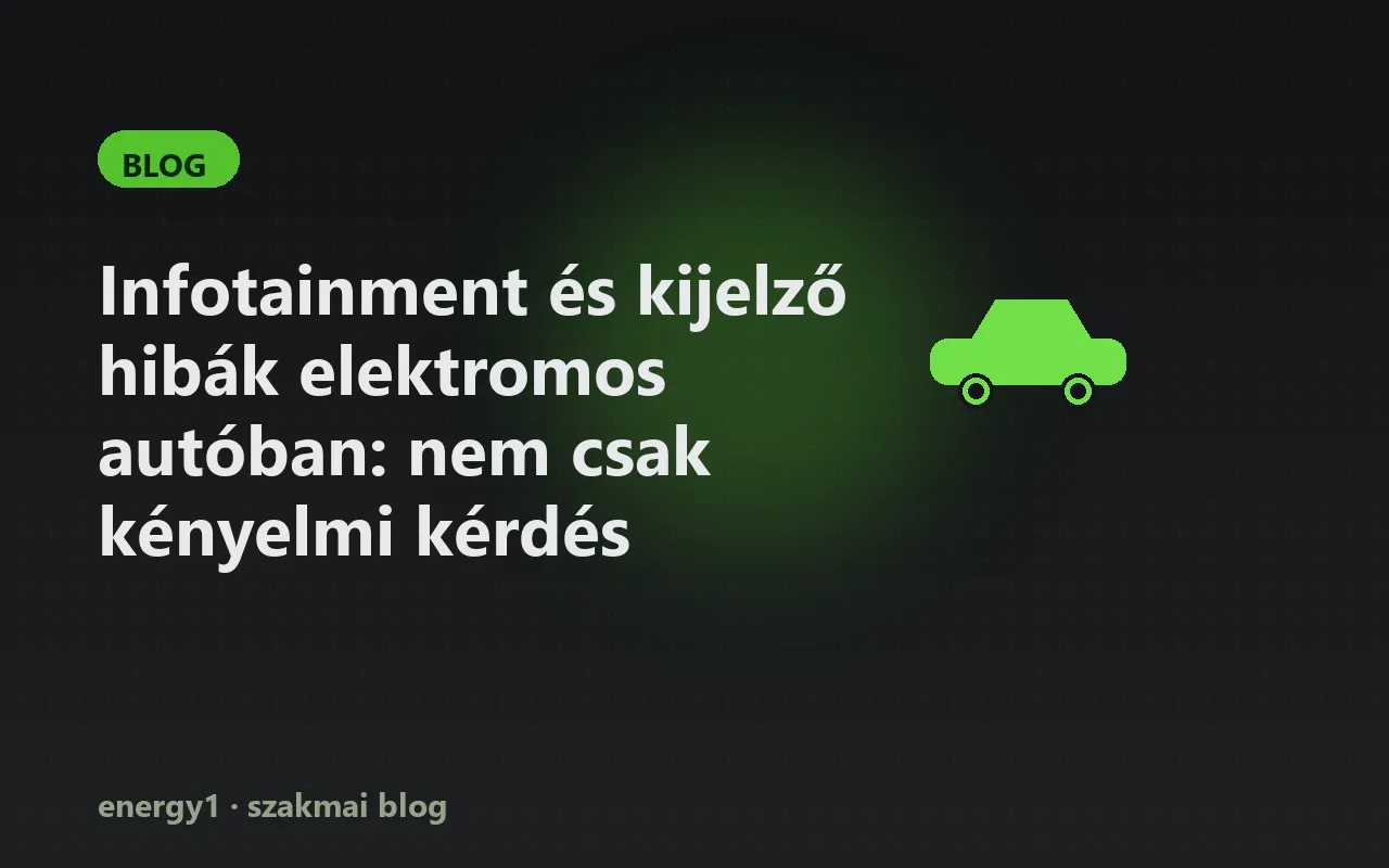 Infotainment és kijelző hibák elektromos autóban: nem csak kényelmi kérdés