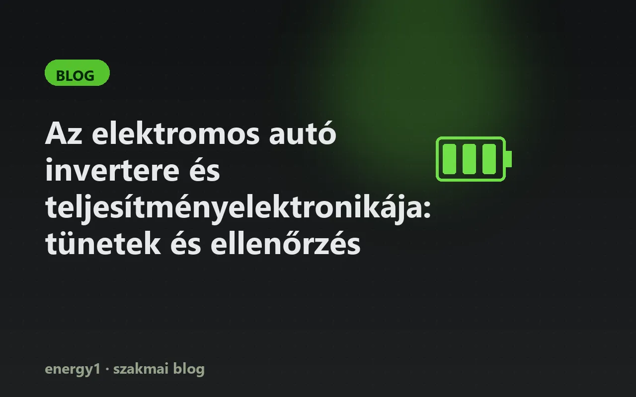 Az elektromos autó invertere és teljesítményelektronikája: tünetek és ellenőrzés