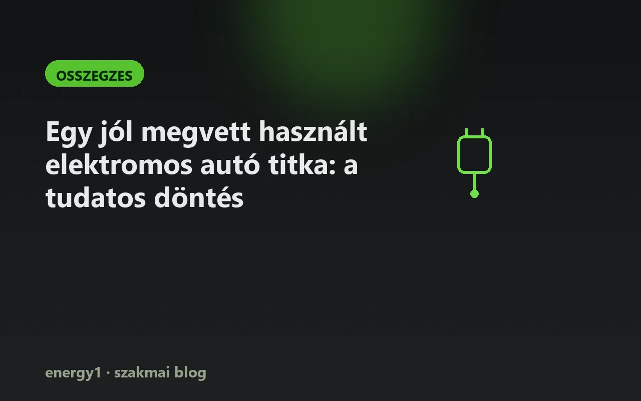 Egy jól megvett használt elektromos autó titka: a tudatos döntés - osszegzes