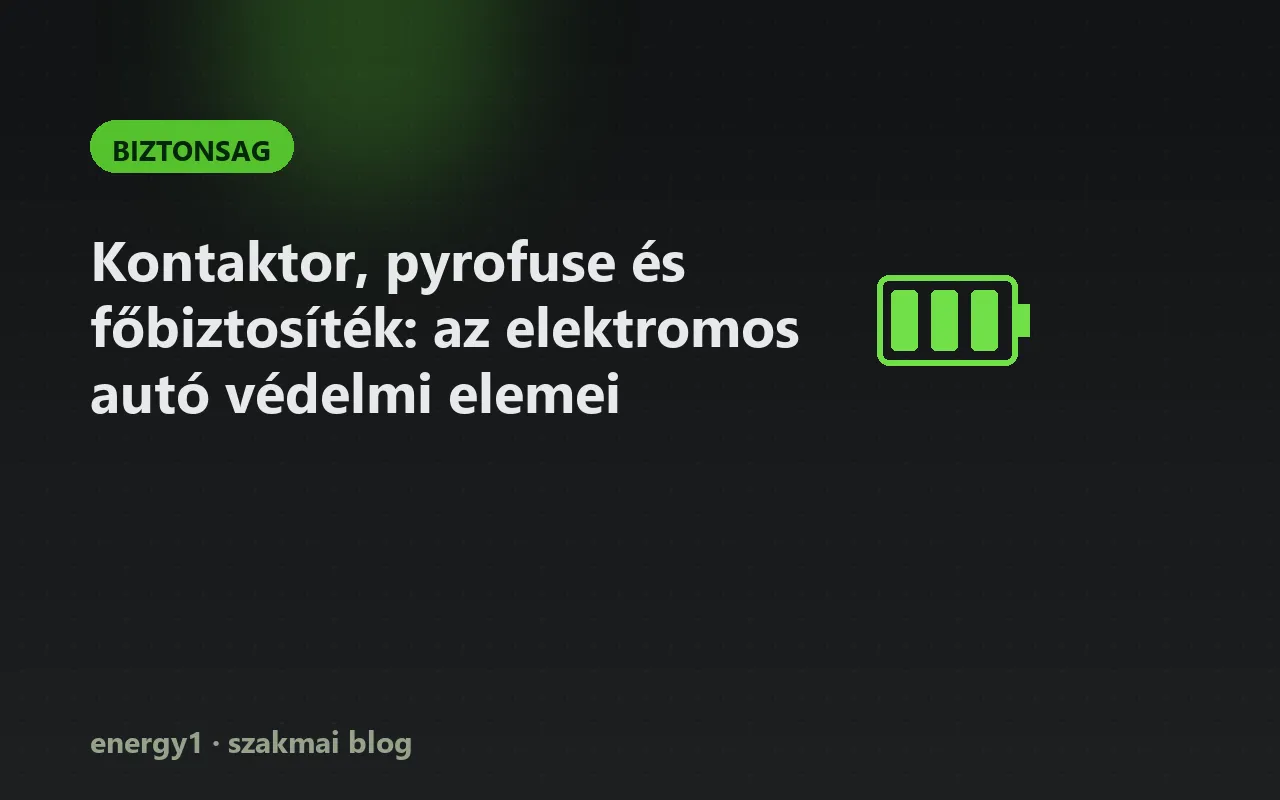 Kontaktor, pyrofuse és főbiztosíték: az elektromos autó védelmi elemei - biztonsag