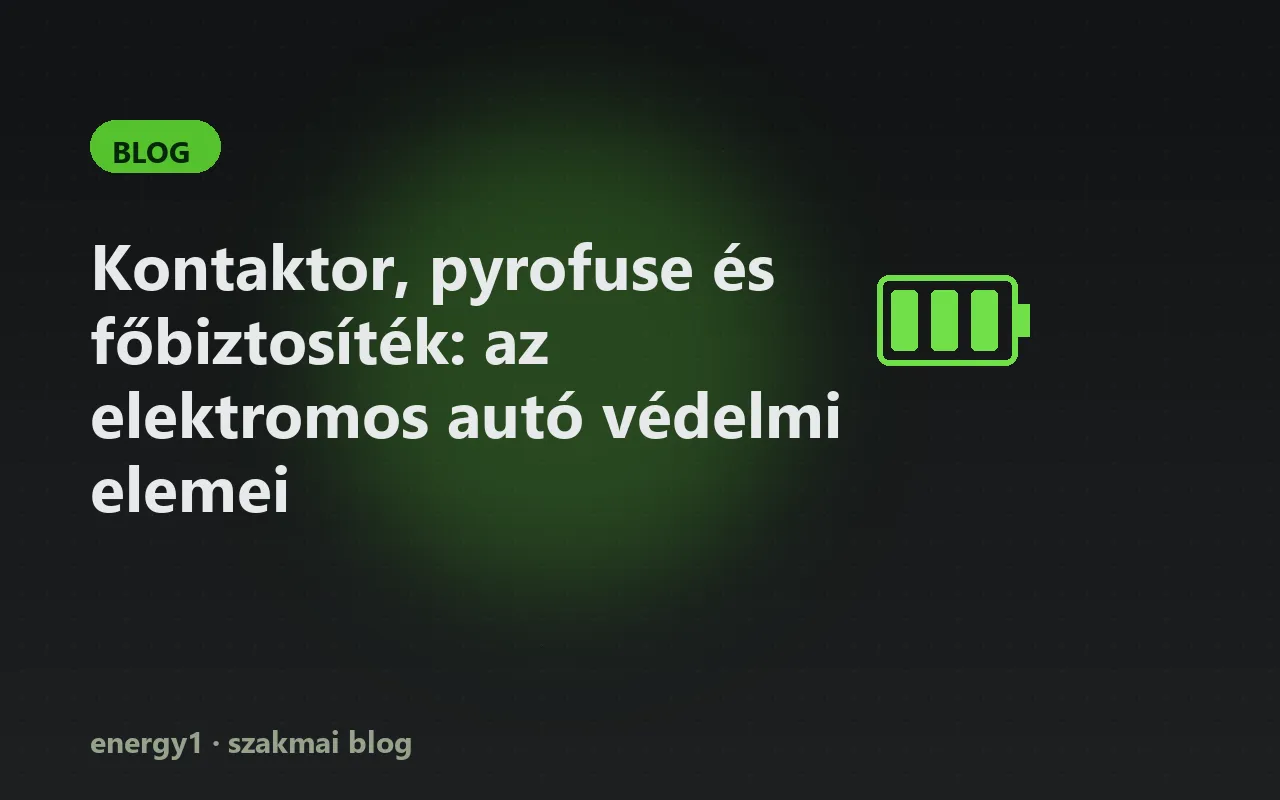Kontaktor, pyrofuse és főbiztosíték: az elektromos autó védelmi elemei