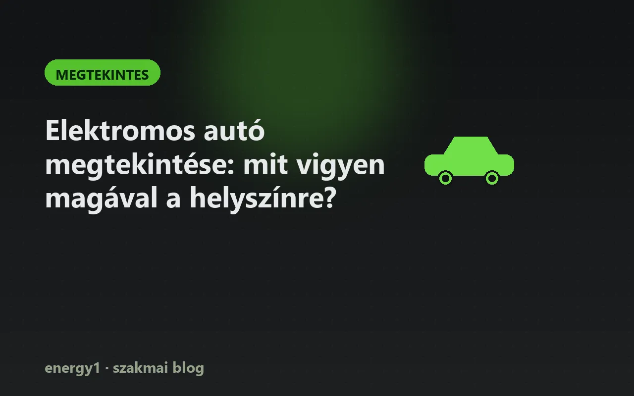 Elektromos autó megtekintése: mit vigyen magával a helyszínre? - megtekintes