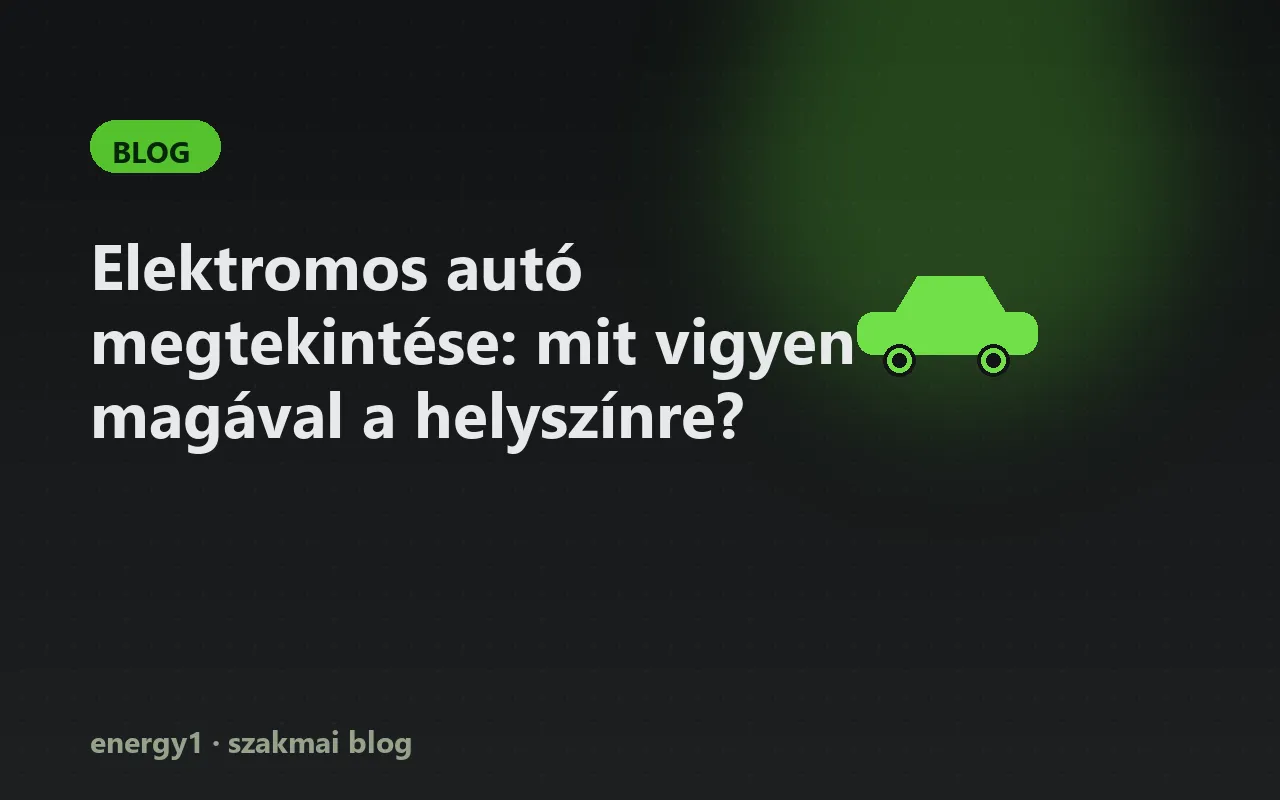 Elektromos autó megtekintése: mit vigyen magával a helyszínre?